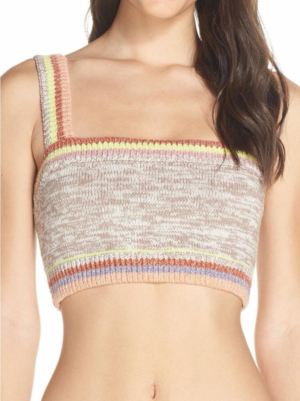 Free People In The Sun Brami Crochet Knit Crop Top Boho Festival Medium